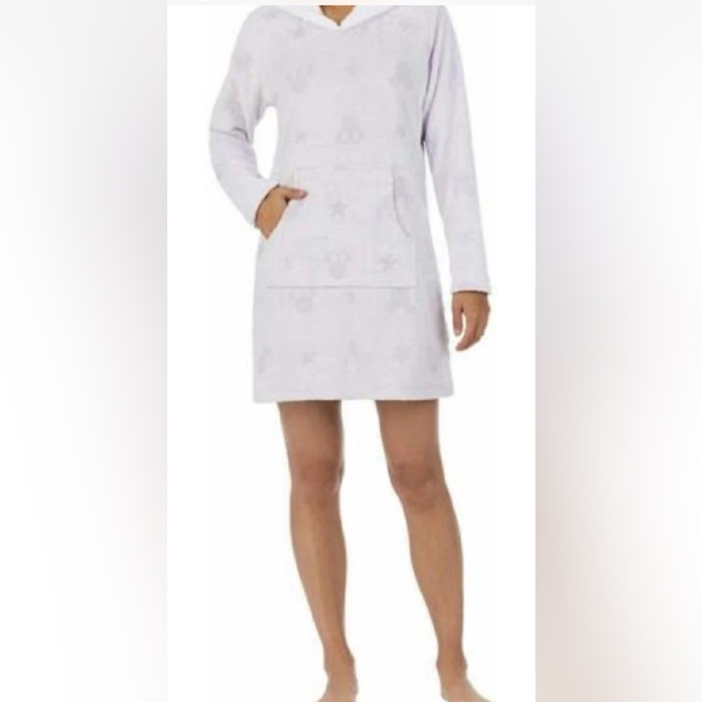 Disney Minnie and Micky Fleece Hoodie with Kangaroo Pocket light lavender